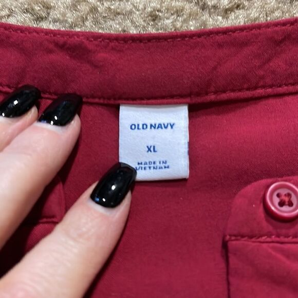 Old Navy XL Maroon Long Sleeve Blouse - Picture 5 of 6